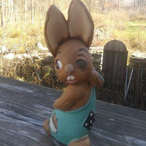 Vintage early Pendelfin Rabbit Shiner 1960s Made in Burnley England flaws